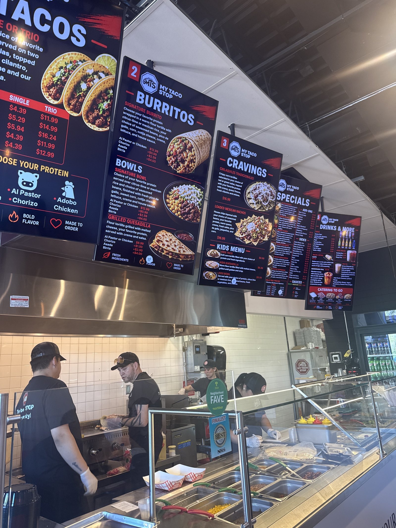 Food truck animated menu display