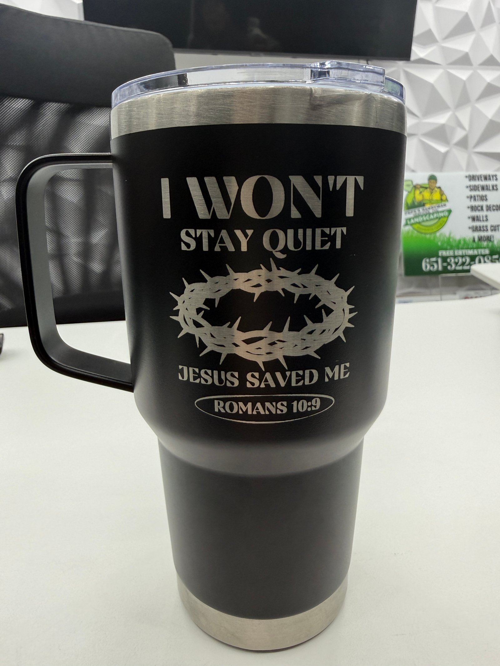 Laser engraved tumblers